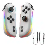 2 Joy-Con Nintendo Switch RGB à effet Hall, double vibration et turbo - Blanc avec sangle