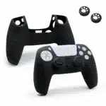 Accessoire PS5 housse silicone manette 2 grips joystick - Noir