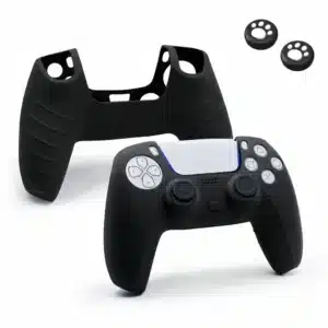 Accessoire PS5 housse silicone manette 2 grips joystick - Noir
