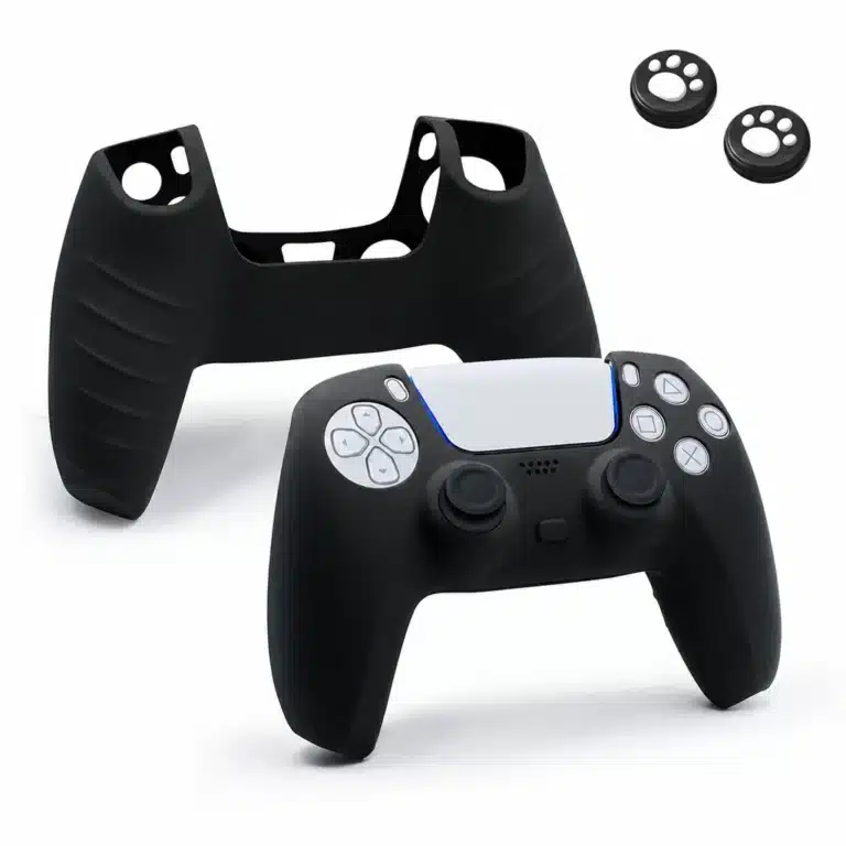 Accessoire PS5 housse silicone manette 2 grips joystick - Noir