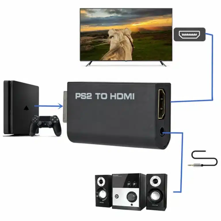 Adaptateur HDMI PS2 jack 3.5mm audio câble USB