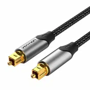 Câble audio optique PS4 Toslink SPDIF 1 à 5 m - Tressé argenté 1 m