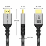 Câble HDMI PS5 8K 60 Hz 2.1 tressé 48 Gbps 4K 144 Hz