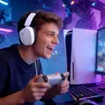 Casque gamer PS5 léger 250 g jack 3.5mm micro unidirectionnel