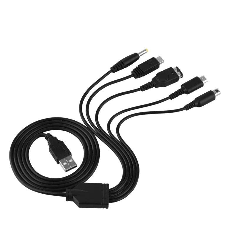 Chargeur 3DS USB câble 5 en 1 compatible DS Lite PSP Wii U