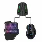 Clavier souris RGB une main et convertisseur PS4 / Xbox / Switch - Kit sans audio