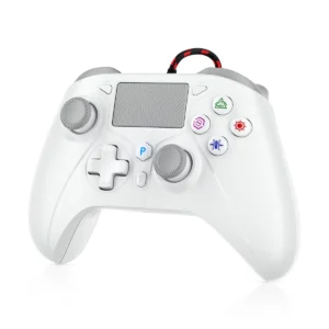 Manette PS4 filaire vibrations turbo - Blanc