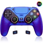 Manette PS5 personnalisable sans fil programmable macro turbo - Bleu métallisé