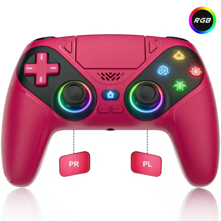 Manette PS5 personnalisable sans fil programmable macro turbo - Rouge