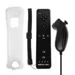 Manette Wii 2 en 1 sans fil, Motion Plus en option - Duo noir avec étui Avec Motion Plus