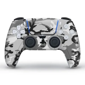 Sticker PS5 vinyle console manette Slim Pro - Camouflage gris